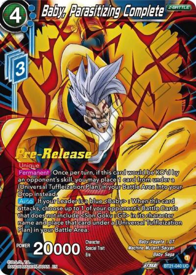 Baby Parasitizing Complete BT21-040 Wild Resurgence Pre-Release Cards Dragonball Super card