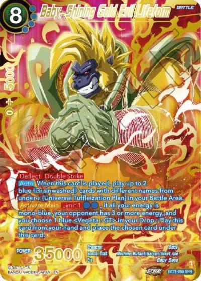 Baby Shining Gold Evil Lifeform SPR BT21-060 Wild Resurgence Dragonball Super card