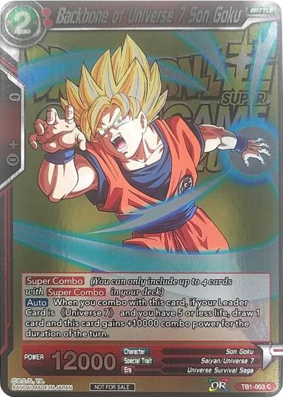 Backbone of Universe 7 Son Goku Metallic Foil Event Pack 2018 TB1-003 Promotion Cards Dragonball Super card