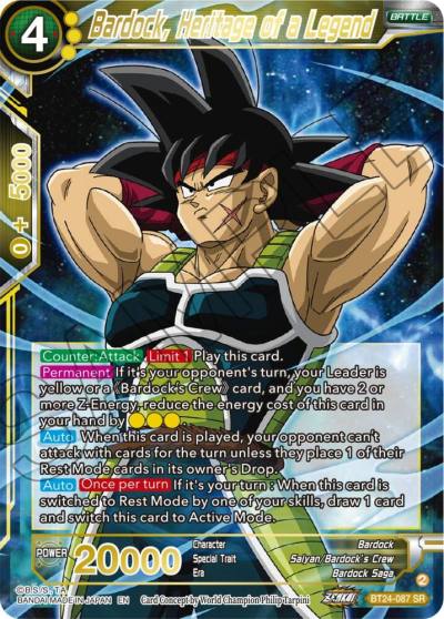 Bardock Heritage of a Legend BT24-087 Beyond Generations Dragonball Super card