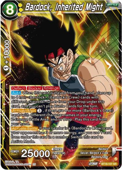 Bardock Inherited Might BT18-107 Dawn of the Z-Legends Dragonball Super card