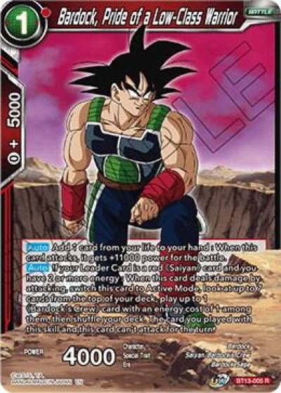 Bardock Pride of a Low Class Warrior BT13-005 Supreme Rivalry Dragonball Super card