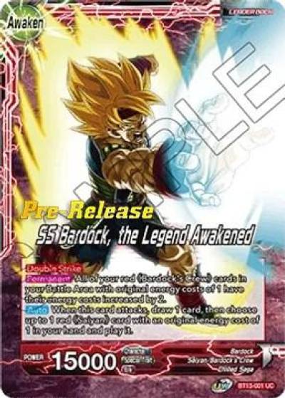Bardock SS Bardock the Legend Awakened BT13-001 Supreme Rivalry Pre-Release Cards Dragonball Super card