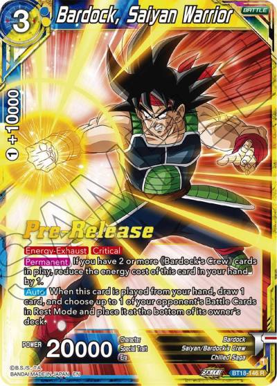 Bardock Saiyan Warrior BT18-146 Dawn of the Z-Legends Pre-Release Cards Dragonball Super card