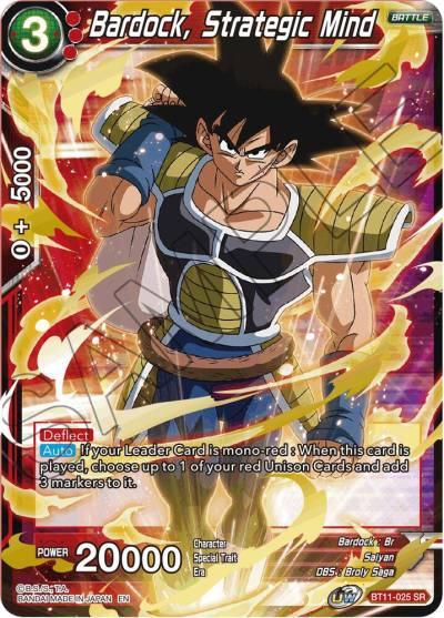 Bardock Strategic Mind BT11-025 Vermilion Bloodline Dragonball Super card