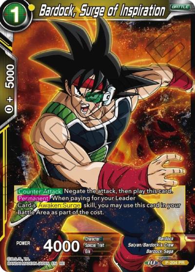 Bardock Surge of Inspiration P-204 Mythic Booster Dragonball Super card