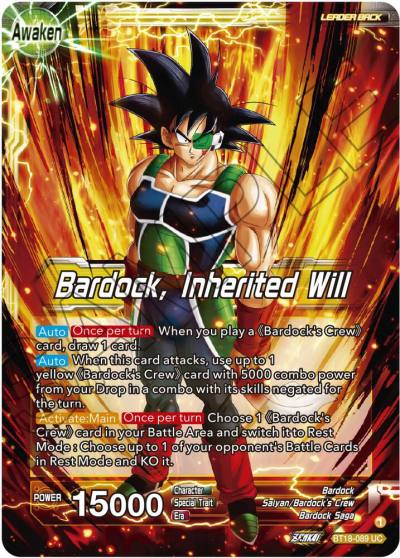 Bardocks Crew Bardock Inherited Will BT18-089 Dawn of the Z-Legends Dragonball Super card