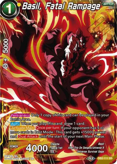 Basil Fatal Rampage Reprint DB2-111 Battle Evolution Booster Dragonball Super card