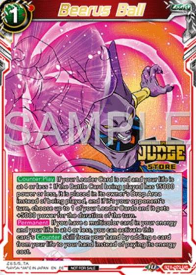 Beerus Ball Judge Pack Vol16 Store BT8-022 Judge Promotion Cards Dragonball Super card