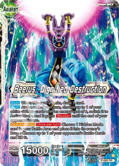 Beerus Beerus Dignified Destruction P-695 Promotion Cards Dragonball Super card