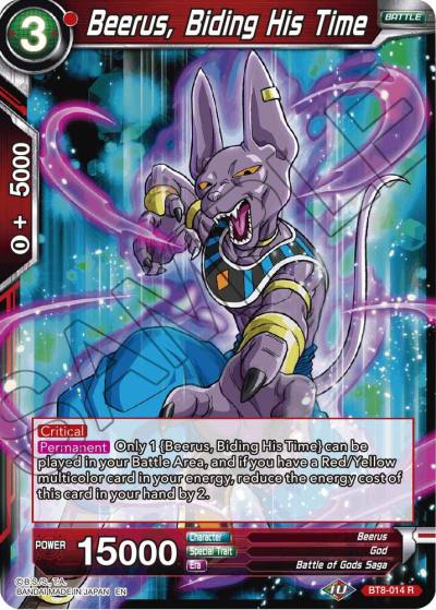 Beerus Biding His Time BT8-014 Malicious Machinations Dragonball Super card