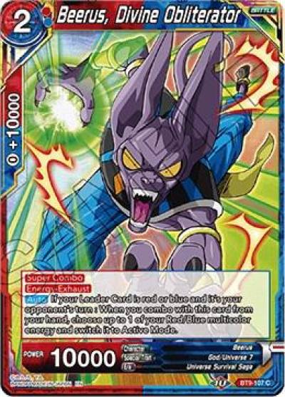 Beerus Divine Obliterator BT9-107 Universal Onslaught Dragonball Super card