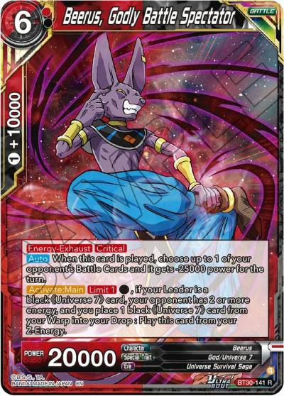 Beerus Godly Battle Spectator BT30-141 Three Glorious Fighters Dragonball Super card