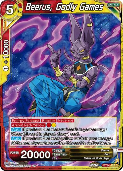 Beerus Godly Games Foil BT24-126 Beyond Generations Dragonball Super card