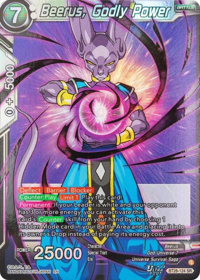 Beerus Godly Power BT28-124 Prismatic Clash Dragonball Super card
