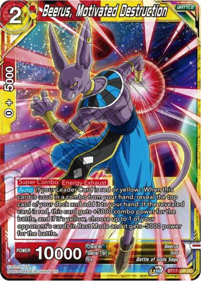 Beerus Motivated Destruction BT17-134 Ultimate Squad Dragonball Super card