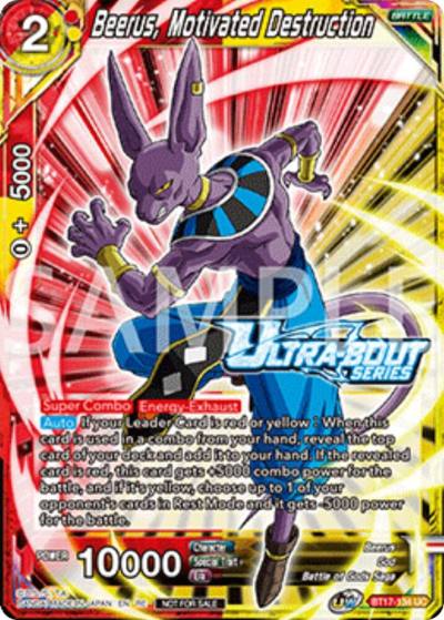 Beerus Motivated Destruction Event Pack 17 BT17-134 Promotion Cards Dragonball Super card
