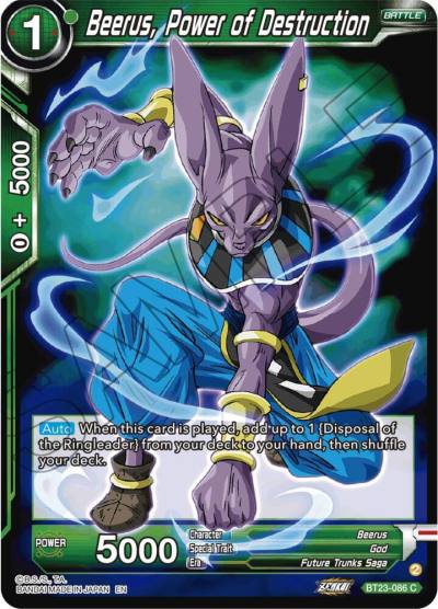 Beerus Power of Destruction Foil BT23-086 Perfect Combination Dragonball Super card