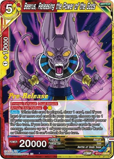 Beerus Releasing the Power of the Gods BT24-129 Beyond Generations Pre-Release Cards Dragonball Super card