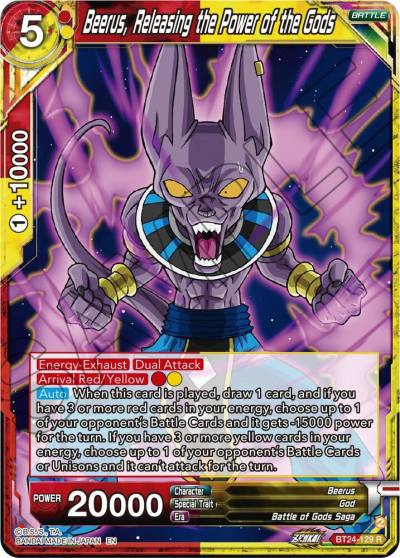 Beerus Releasing the Power of the Gods Foil BT24-129 Beyond Generations Dragonball Super card
