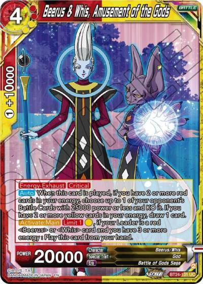 Beerus and Whis Amusement of the Gods BT24-131 Beyond Generations Dragonball Super card