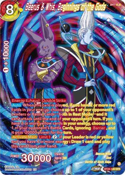 Beerus and Whis Beginnings of the Gods SPR BT24-130 Beyond Generations Dragonball Super card