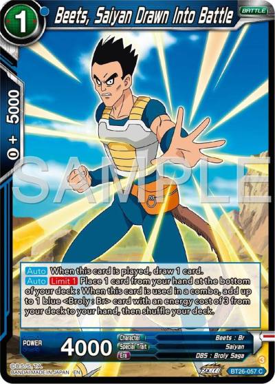 Beets Saiyan Drawn Into Battle BT26-057 Ultimate Advent Dragonball Super card