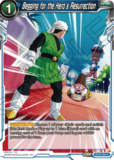 Begging for the Heros Resurrection BT24-052 Beyond Generations Dragonball Super card
