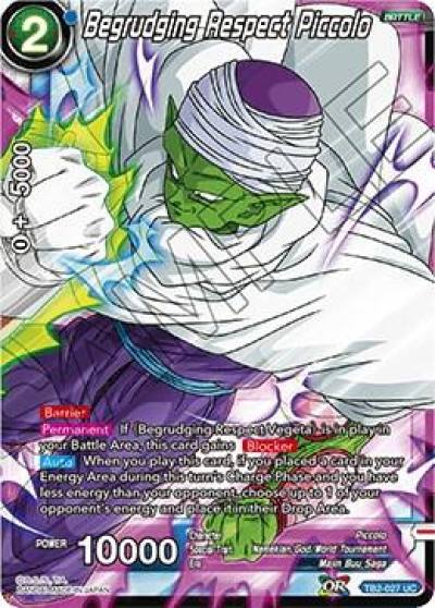 Begrudging Respect Piccolo TB2-027 World Martial Arts Tournament Dragonball Super card