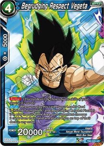 Begrudging Respect Vegeta Foil TB2-025 World Martial Arts Tournament Dragonball Super card