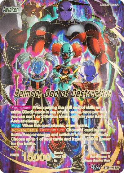 Belmod Belmod God of Destruction SLR BT28-106 Prismatic Clash Dragonball Super card