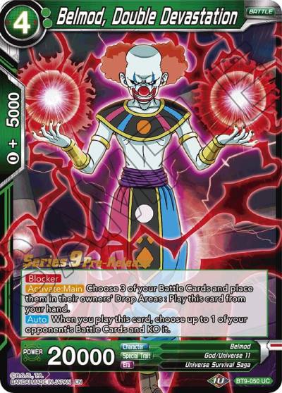 Belmod Double Devastation BT9-050 Universal Onslaught Pre-Release Cards Dragonball Super card