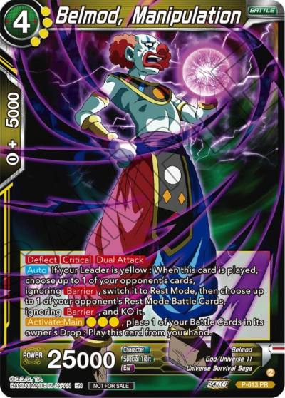 Belmod Manipulation Zenkai Series Tournament Pack Vol8 P-613 Tournament Promotion Cards Dragonball Super card