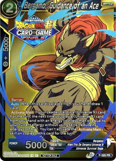 Bergamo Guidance of an Ace Championship Pack 2021 Vault Set P-329 Promotion Cards Dragonball Super card