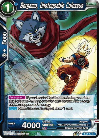 Bergamo Unstoppable Colossus EB1-17 Battle Evolution Booster Dragonball Super card