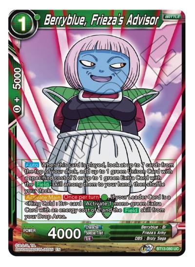 Berryblue Friezas Advisor BT13-080 Supreme Rivalry Dragonball Super card