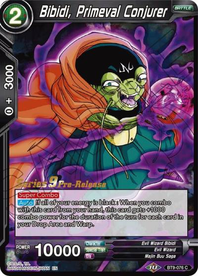 Bibidi Primeval Conjurer BT9-076 Universal Onslaught Pre-Release Cards Dragonball Super card