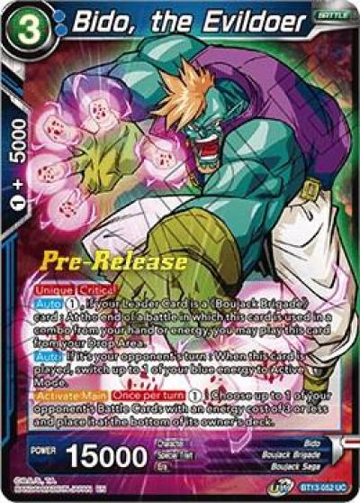 Bido the Evildoer BT13-052 Supreme Rivalry Pre-Release Cards Dragonball Super card
