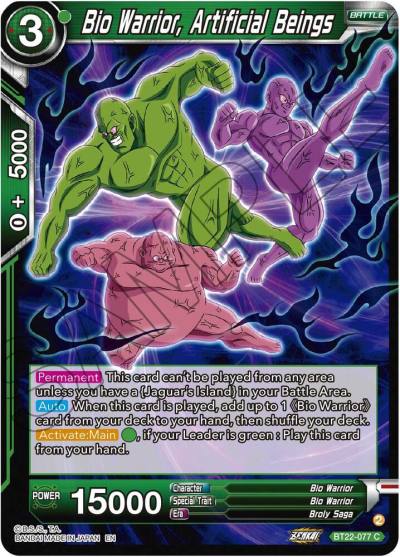 Bio Warrior Artificial Beings BT22-077 Critical Blow Dragonball Super card