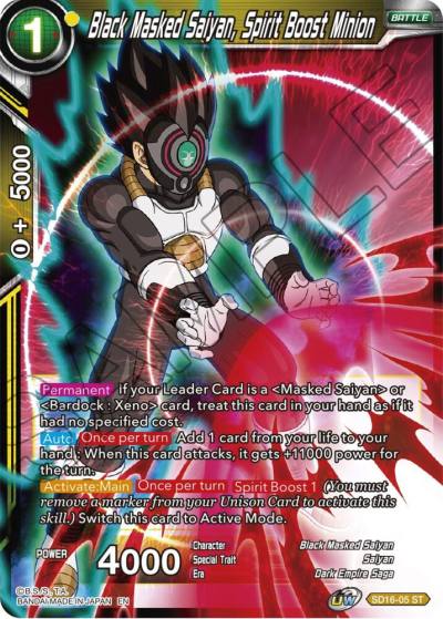 Black Masked Saiyan Spirit Boost Minion SD16-05 Cross Spirits Dragonball Super card
