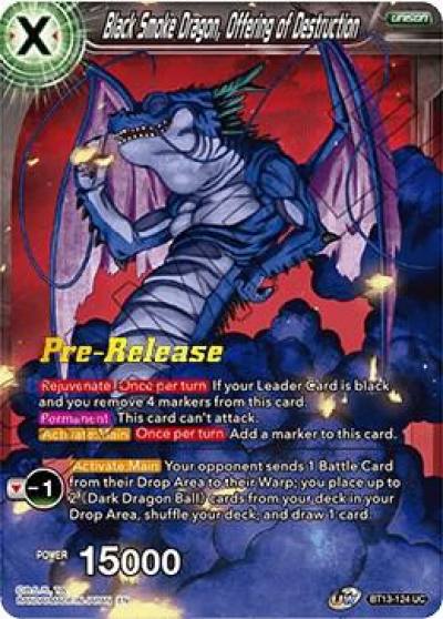 Black Smoke Dragon Offering of Destruction BT13-124 Supreme Rivalry Pre-Release Cards Dragonball Super card