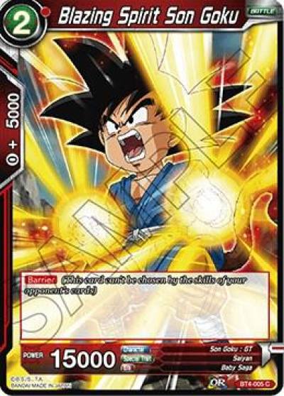 Blazing Spirit Son Goku BT4-005 Colossal Warfare Dragonball Super card
