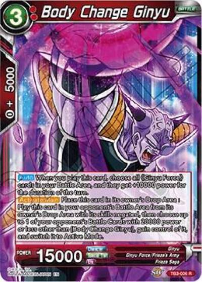 Body Change Ginyu TB3-006 Clash of Fates Dragonball Super card