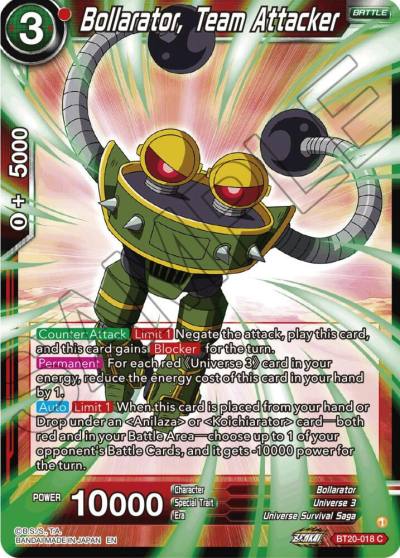 Bollarator Team Attacker BT20-018 Power Absorbed Dragonball Super card