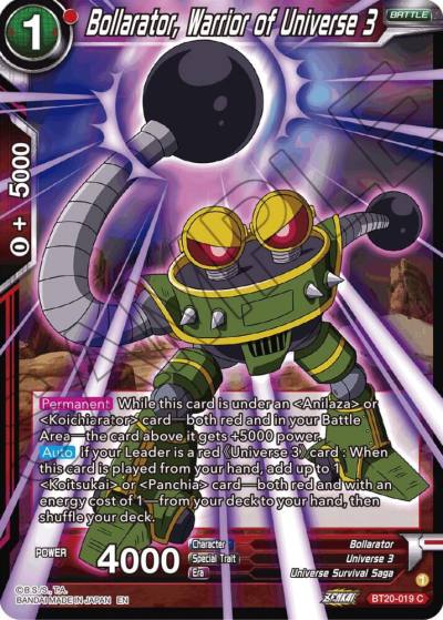 Bollarator Warrior of Universe 3 BT20-019 Power Absorbed Dragonball Super card