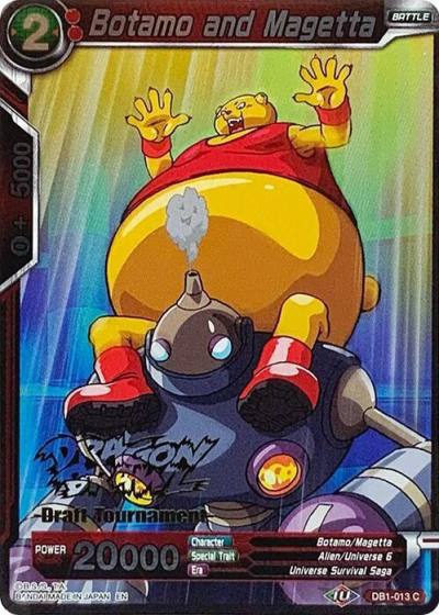 Botamo and Magetta Dragon Brawl Draft Tournament Gold Stamped DB1-013 Promotion Cards Dragonball Super card
