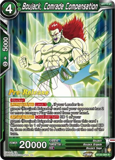 Boujack Comrade Compensation BT25-084 Legend of the Dragon Balls Pre-Release Cards Dragonball Super card