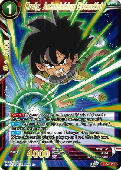 Broly Astonishing Potential Gold Stamped P-248 Mythic Booster Dragonball Super card