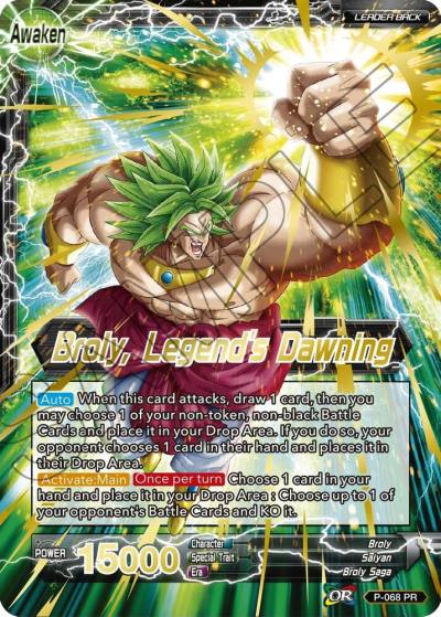 Broly Broly Legends Dawning Gold Stamped P-068 Mythic Booster Dragonball Super card