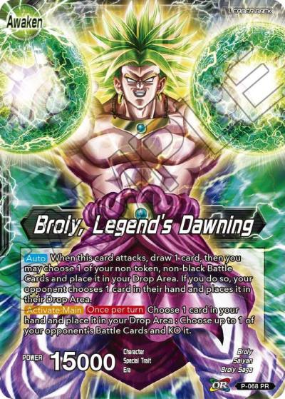 Broly Broly Legends Dawning P-068 Mythic Booster Dragonball Super card